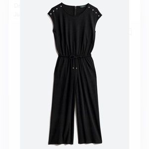 Lauren Ralph Lauren Dreshima Button Detail Cropped Knit Jumpsuit